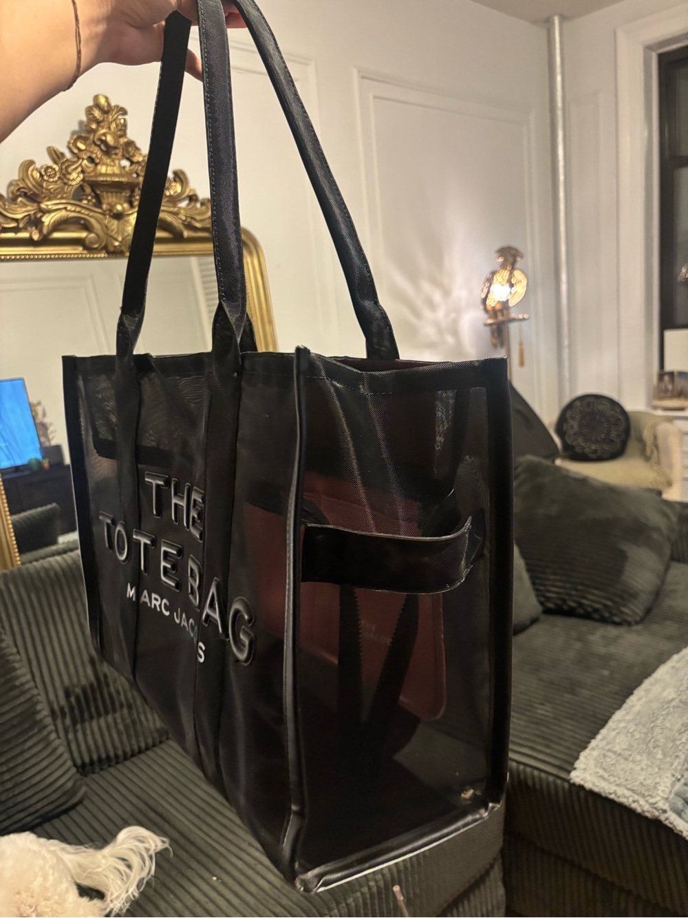 Large Black Marc Jacobs Transparent Mesh THE TOTE - Picture 2 of 8